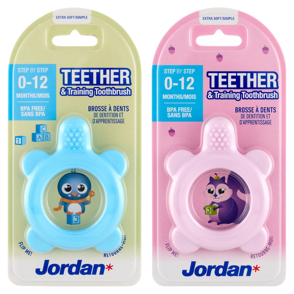 image 1 of Jordan Extra Soft Teether and Training Tootbrush 0-12 Months