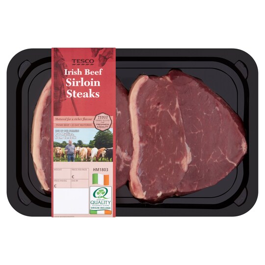 Tesco Irish Beef Sirloin Steak 473G Tesco Groceries