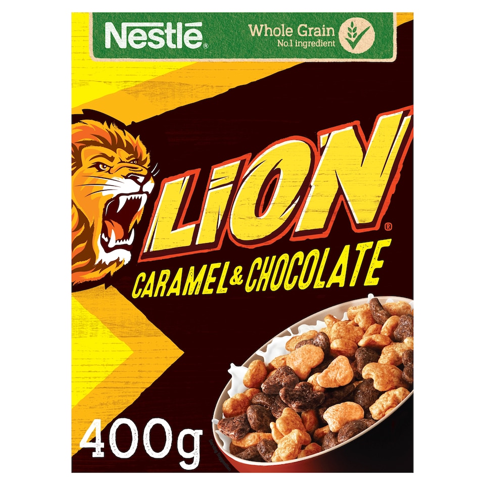 image 1 of Nestle Lion Caramel & Chocolate Wholegrain Cereal 400g