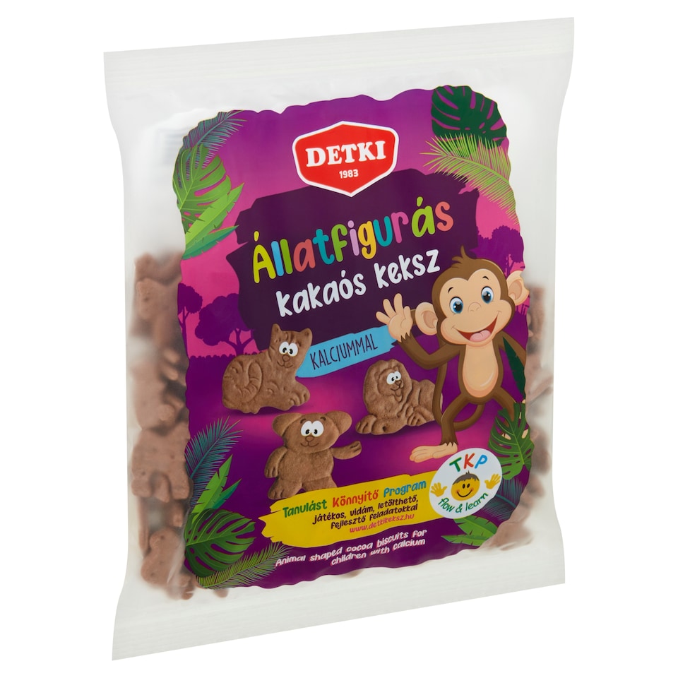 Detki állatfigurás kakaós keksz kalciummal 160 g 1. kép