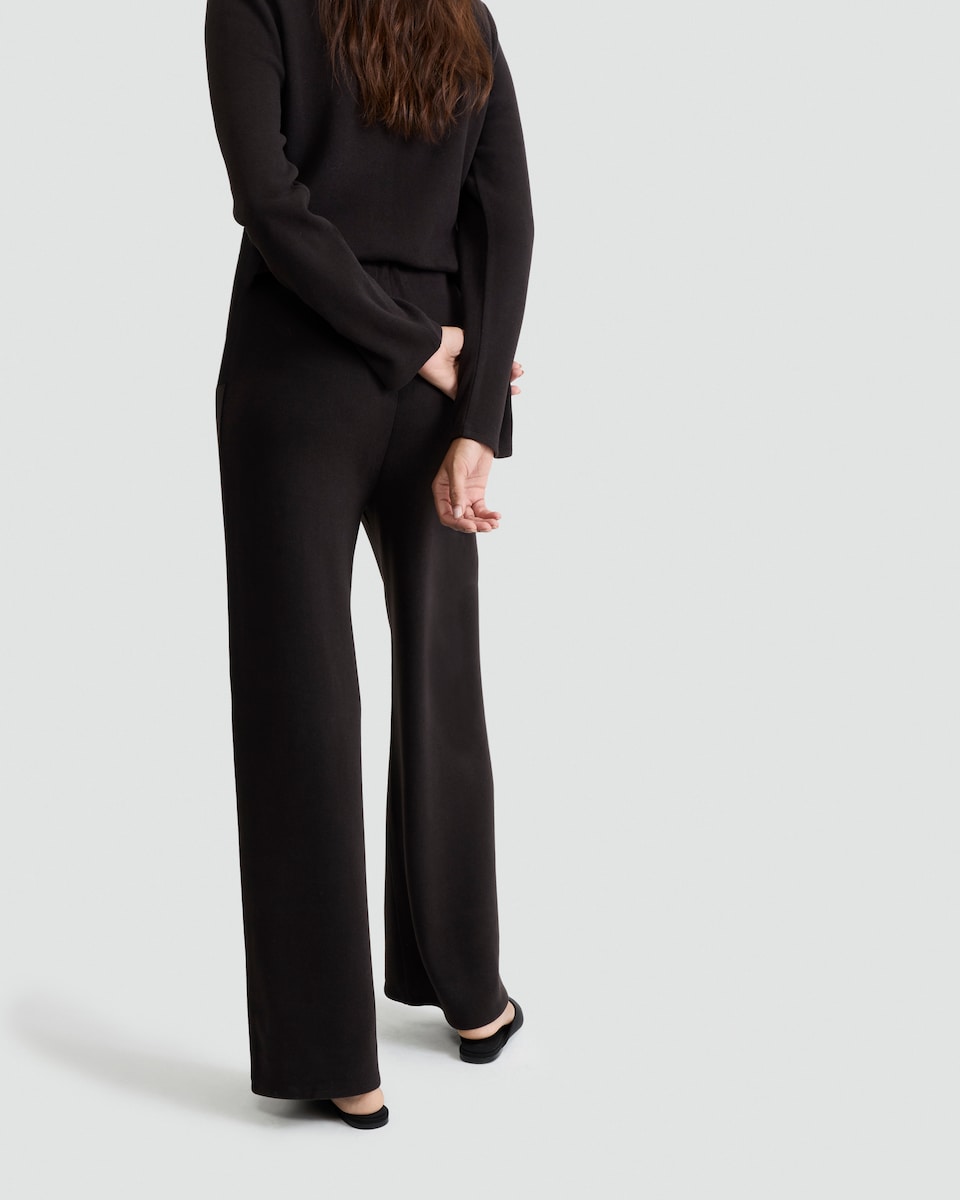 image 1 of F&F Wide Leg Seam Detail Trousers in Brown