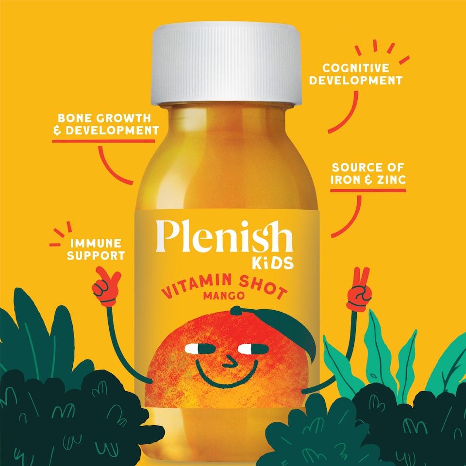 image 1 of Plenish Kids Mango Vitamin Shots 4x60ml