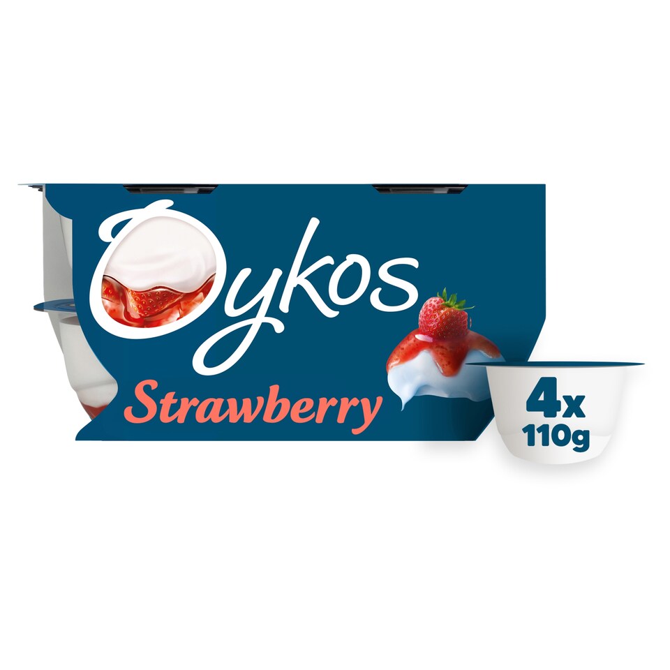 image 1 of Oykos Strawberry Luxury Greek Style Yoghurt Dessert 4x110g