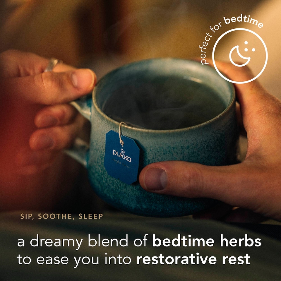 image 1 of Pukka Organic Night Time Herbal Tea With Chamomile 40 Sleep Tea Bags 40g