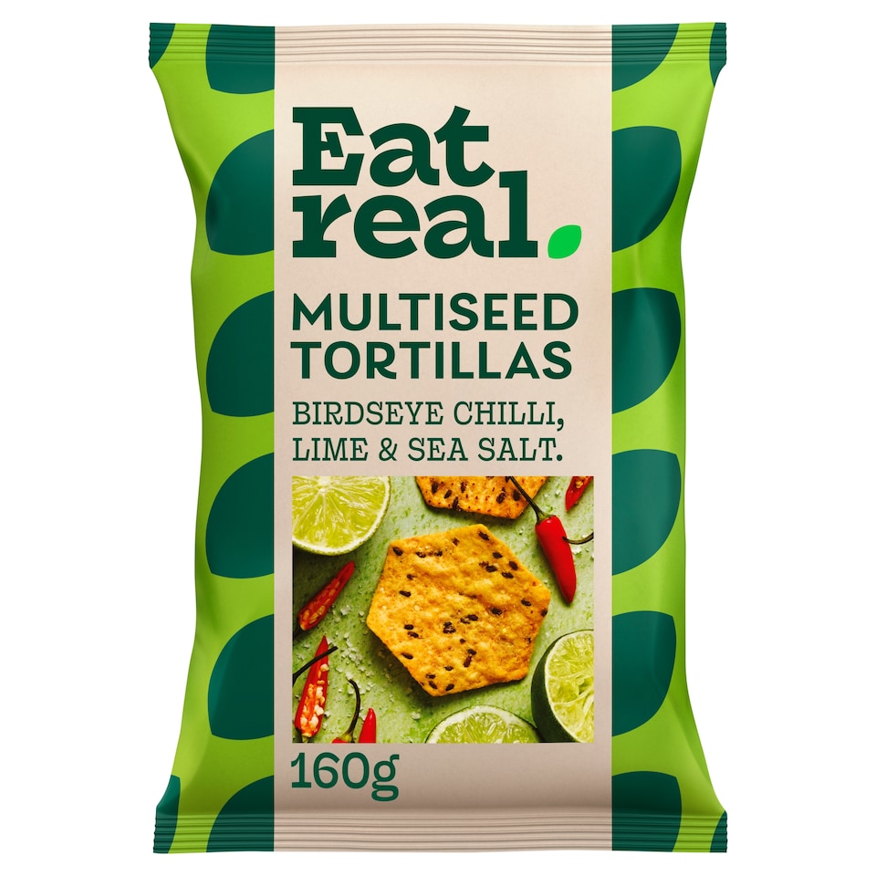 Eat Real Birdseye Chilli, Lime & Sea Salt Multiseed Tortilla Chips 160g