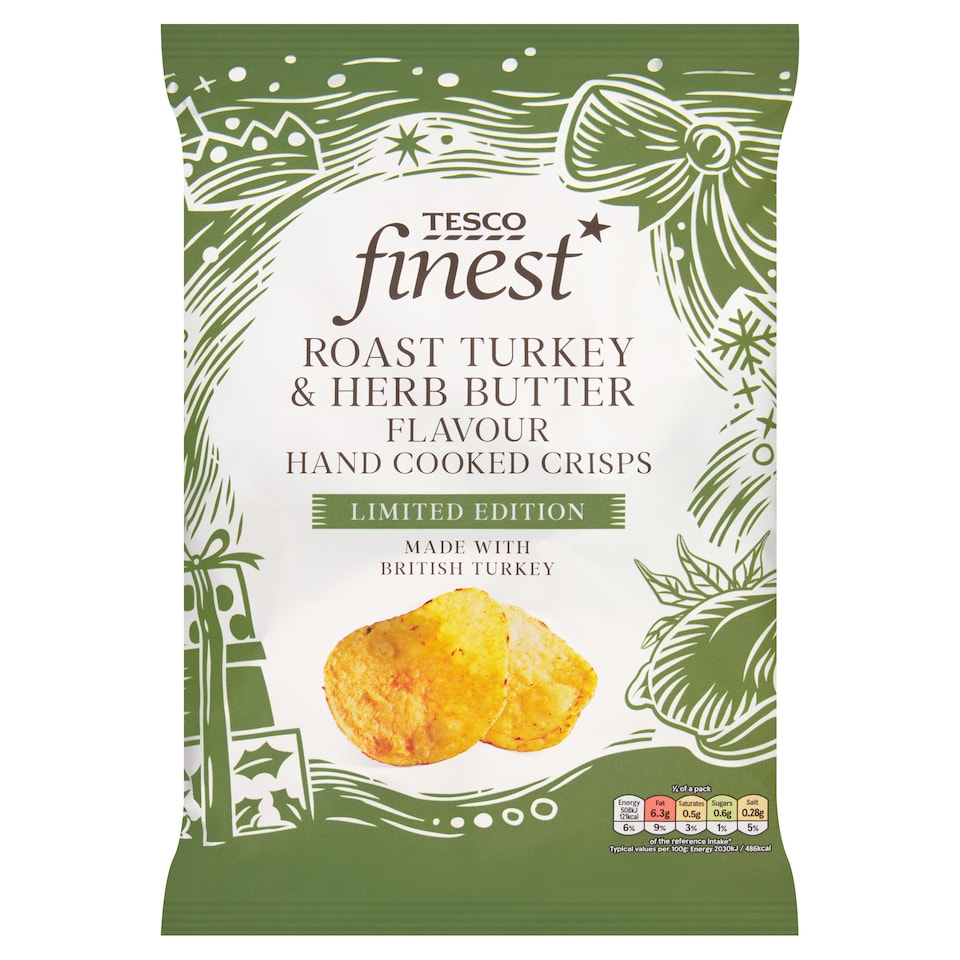 Tesco Finest Roast Turkey & Herb Butter Flv Crisps 150G