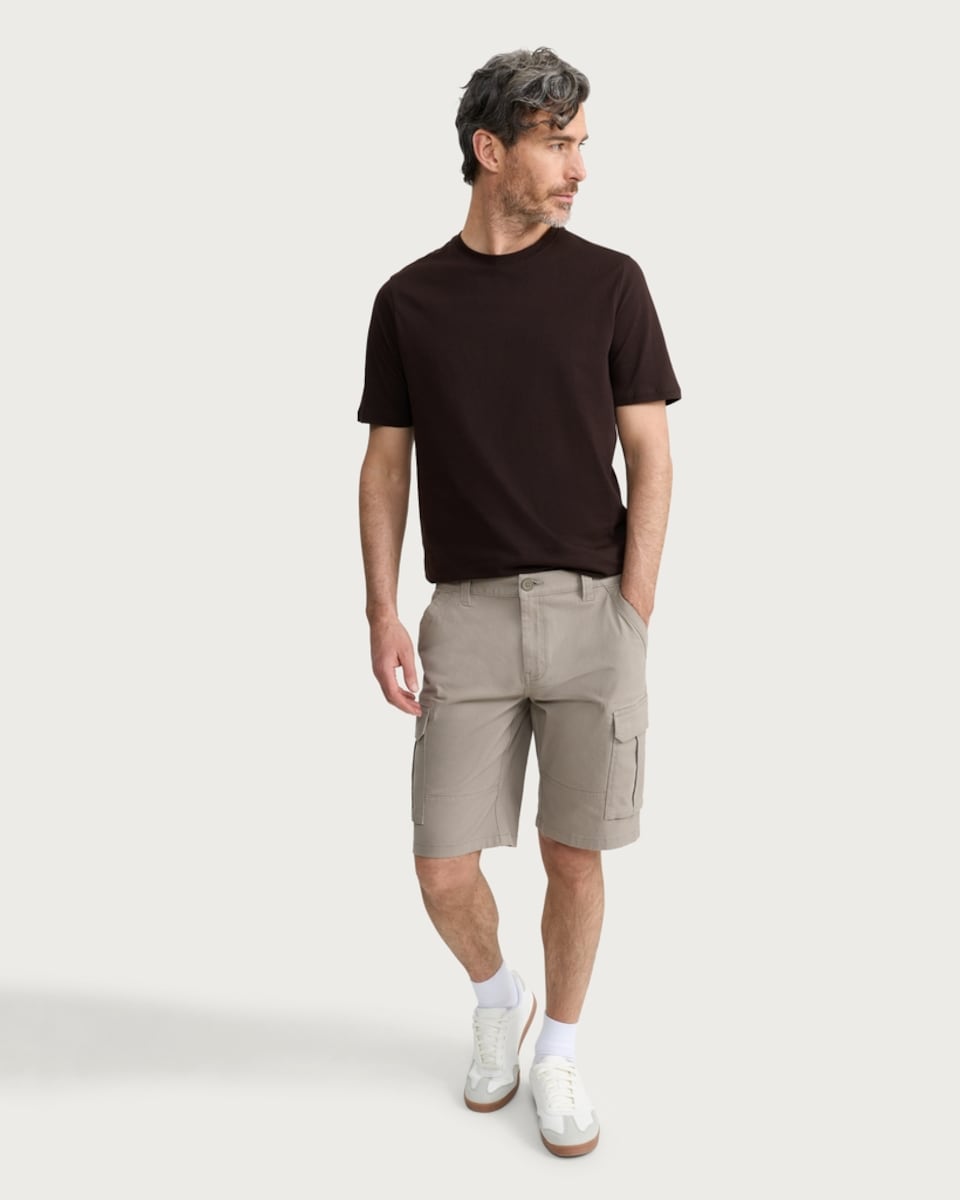 image 1 of F&F Cotton Rich Cargo Shorts in Stone