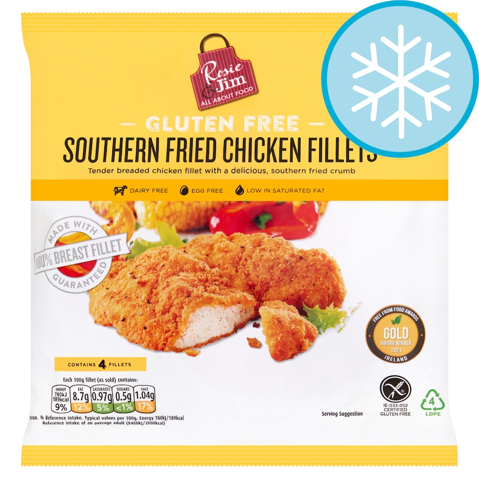 Rosie And Jim Gluten Free Southern Fried Chicken Fillets 400G