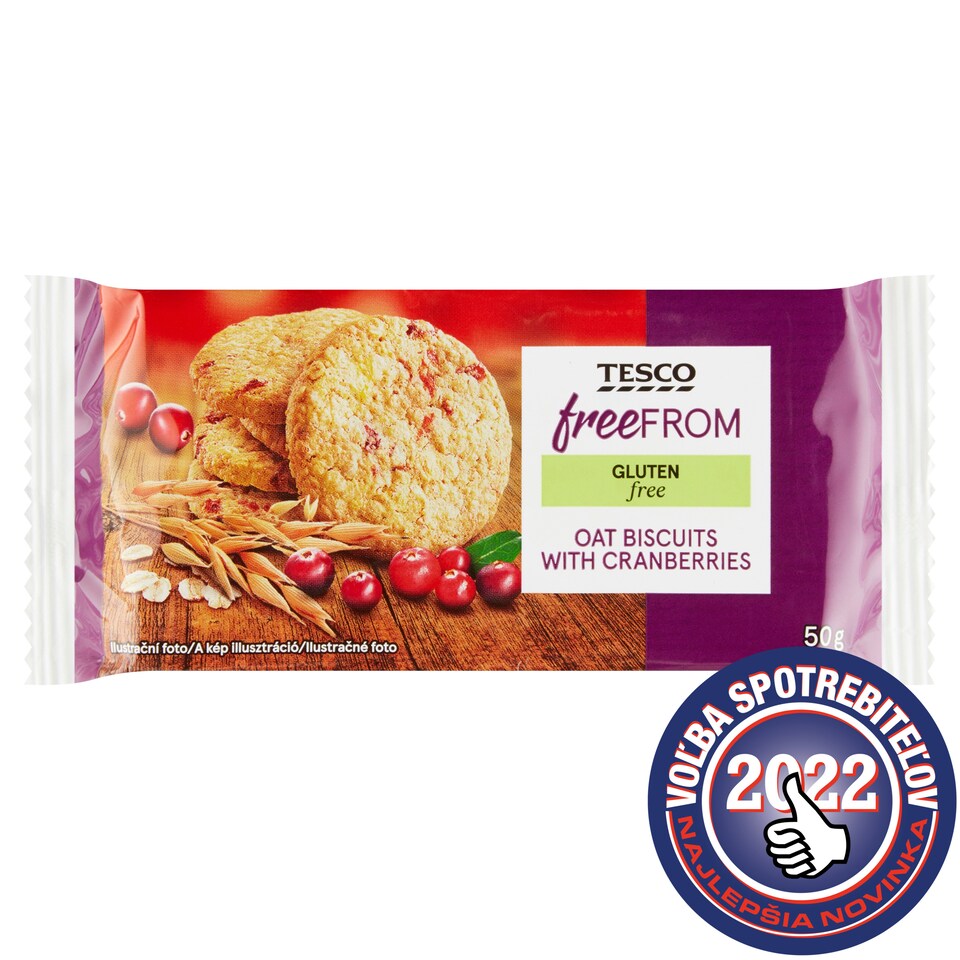 Tesco Free From Gluten Free Oat Biscuits with Cranberries 50 g