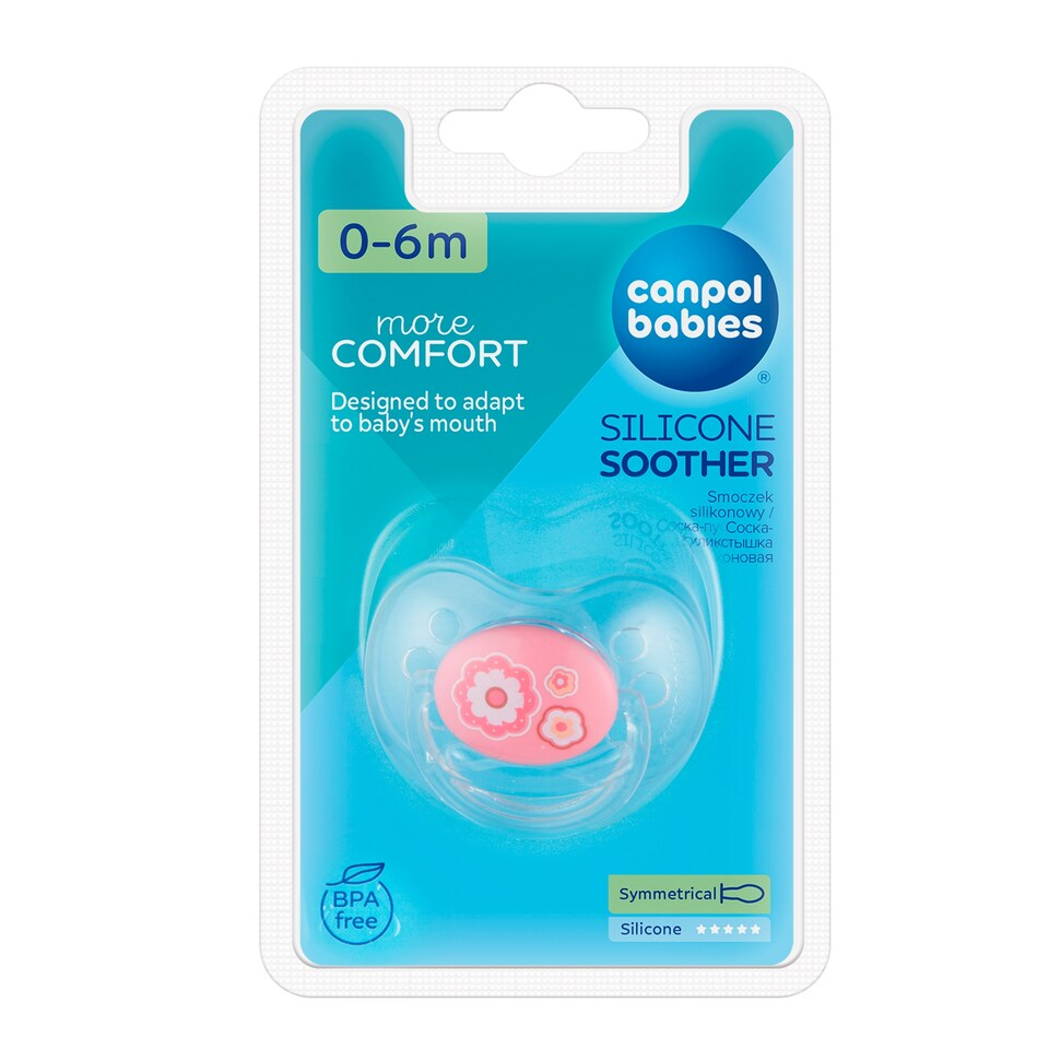 Canpol babies Symmetrical silicone soother 0-6m NEWBORN BABY pink