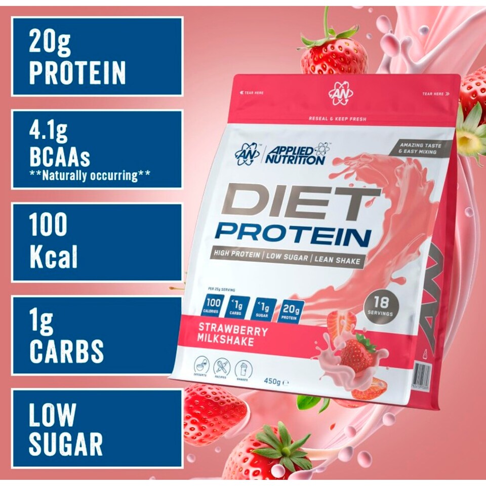 image 1 of Applied Nutrition Diet Protein - Strawberry Milkshake 450g