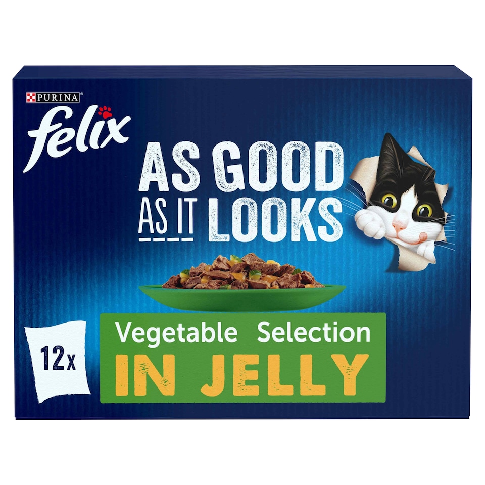 image 1 of Felix As Good As it Looks Favourites Selection with Vegetables in Jelly Wet Cat Food 12x85g