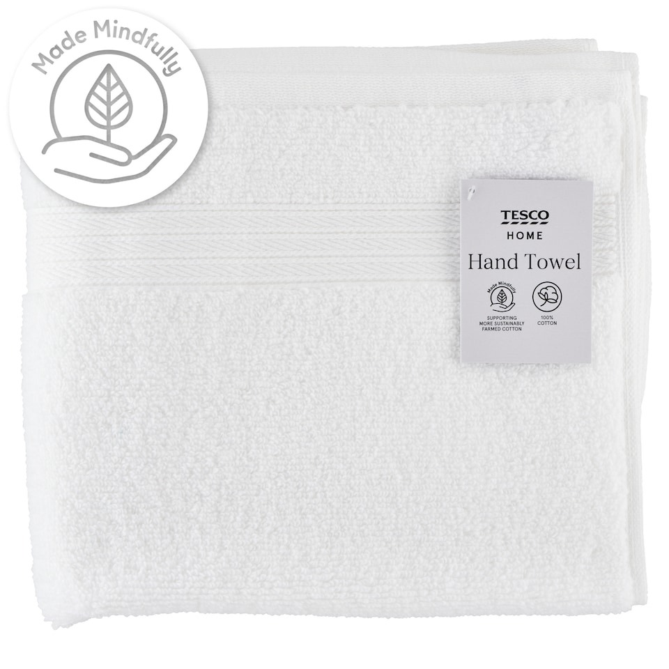 Tesco Home fehér színű kéztörlő 50 cm x 90 cm