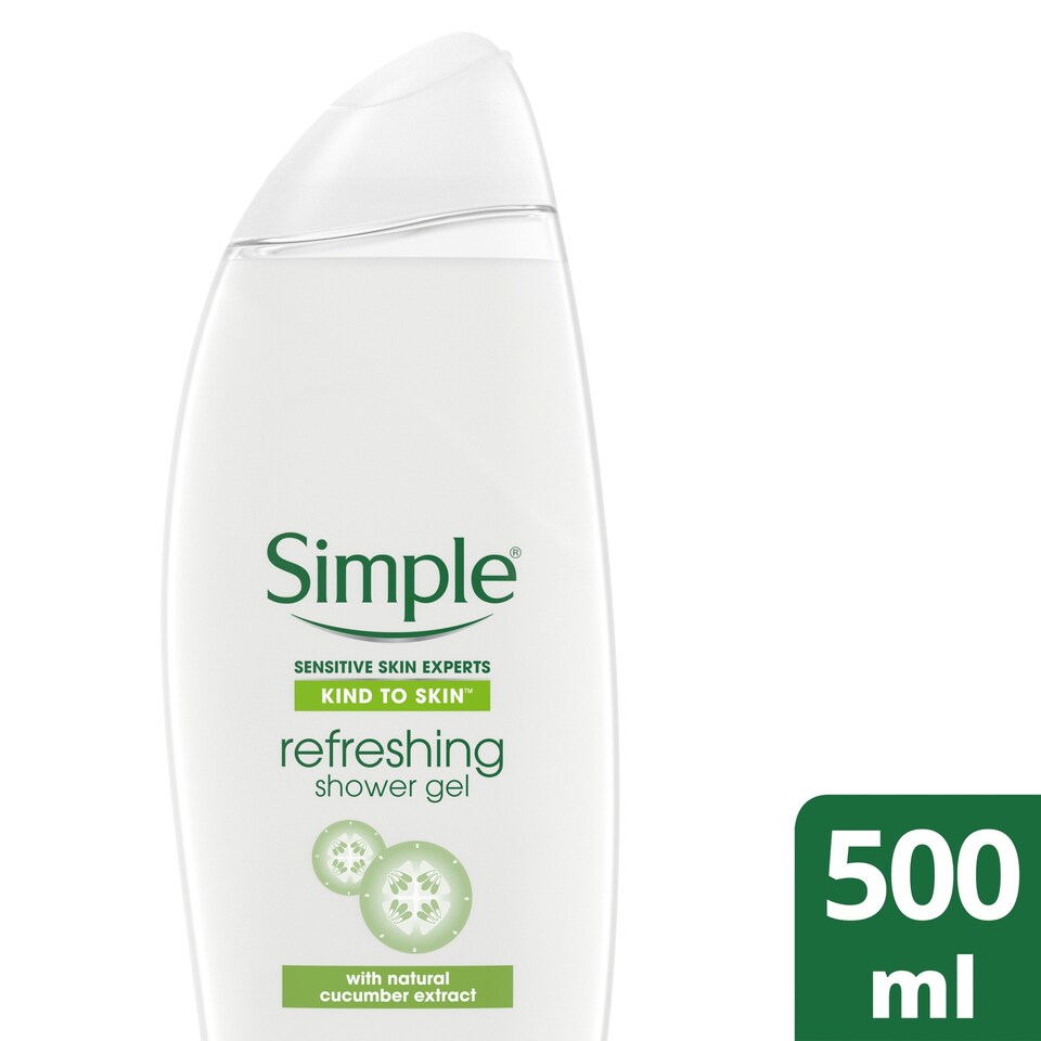 image 1 of Simple Kind To Skin Refreshing Shower Gel 500Ml