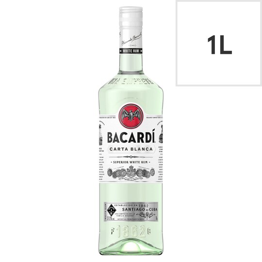 Bacardi Carta Blanca Rum 1 Litre Tesco Groceries