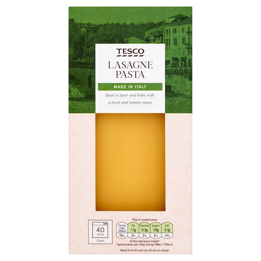 Tesco Lasagne Pasta 500G Tesco Groceries