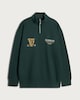 image 4 of Guinness Extra Stout Cotton Rich Embroidered Half Zip Sweatshirt in Green