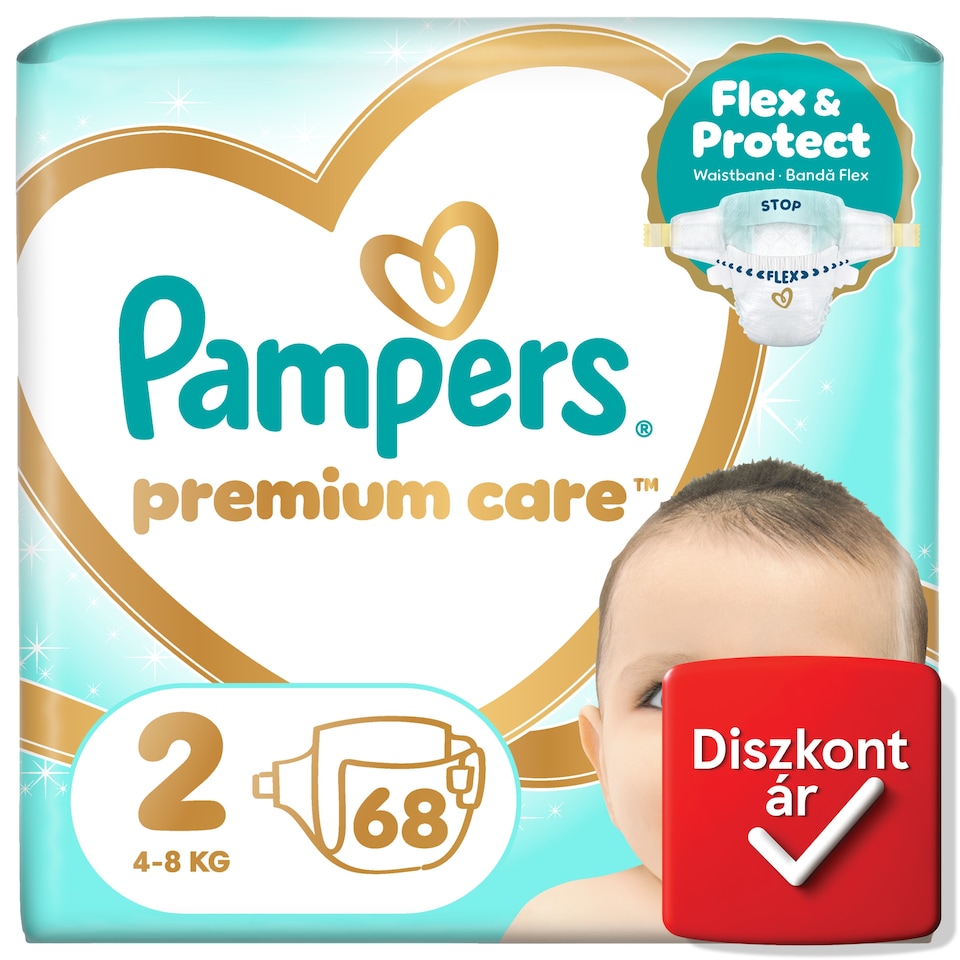 Pampers Premium Care Pelenka, Méret: 2, 68 db, 4kg-8kg  1. kép