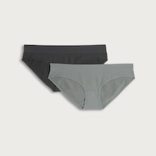 F&F 2-Pack Ribbed Seamfree High Leg Hipster Knickers in Green