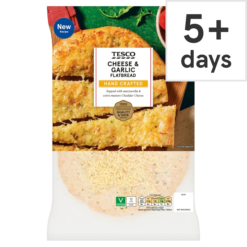Tesco Cheese and Garlic Flatbread 230g
