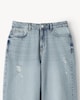 image 6 of F&F High Rise Wide Leg Ripped Jeans in Blue