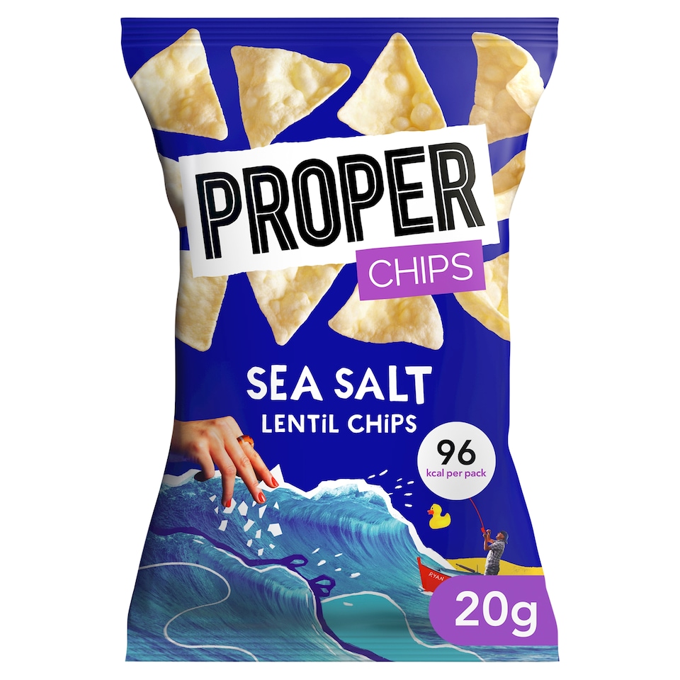image 1 of Proper Sea Salt Lentil Chips 20g