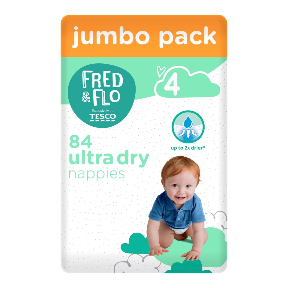 image 1 of Fred & Flo Ultra Dry Nappies Size 4 Jumbo Pack 84 Pack