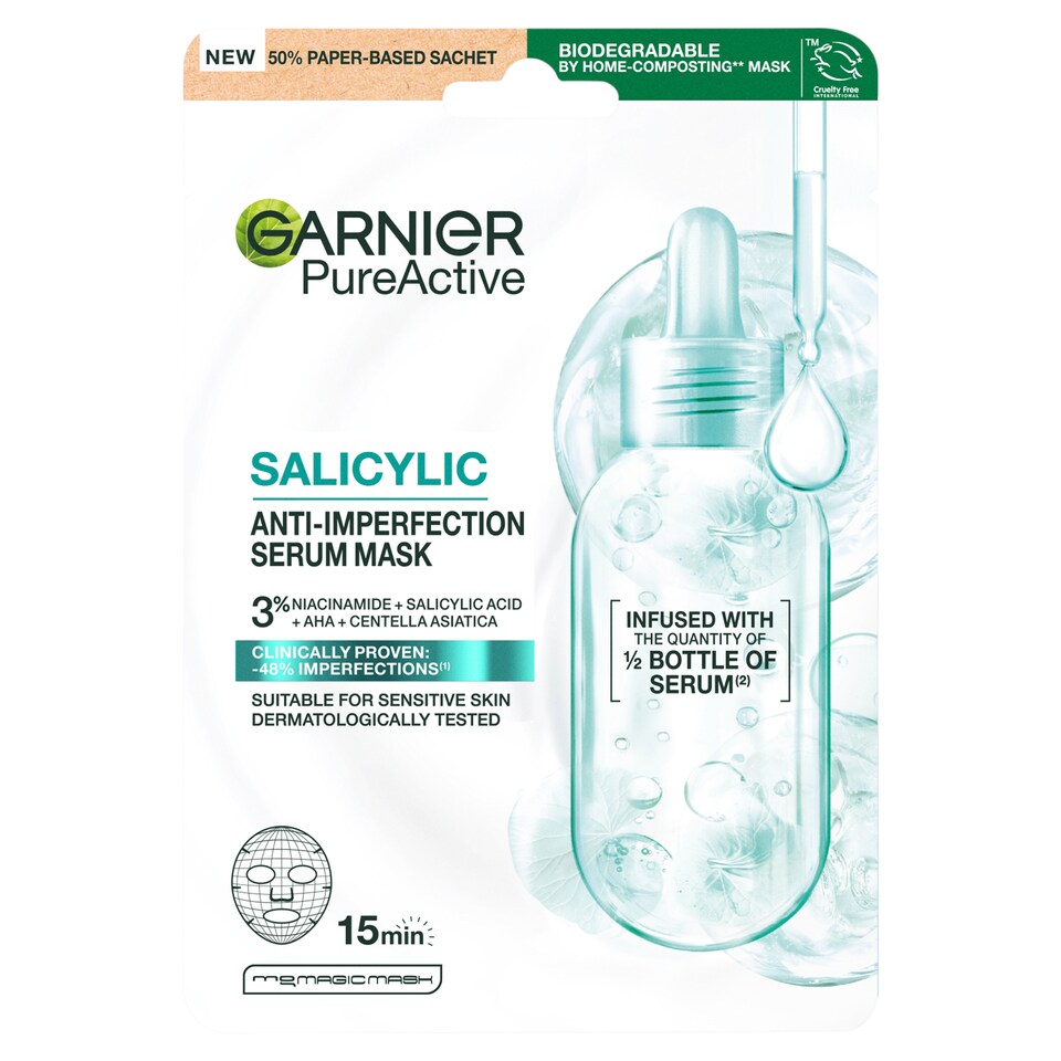 Garnier Pure Active Salicylic textilná maska proti nedokonalostiam 23 g
