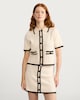 image 3 of The F&F Edit Knitted Button Detail Contrast Trim Co-ord Skirt in Cream