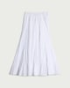 image 4 of F&F Pure Cotton Double Cloth Tiered Maxi Skirt in White