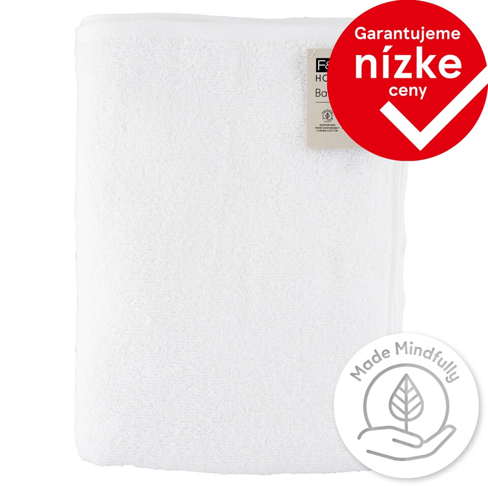 F&F Home Basics Bath Sheet White 100 cm x 140 cm