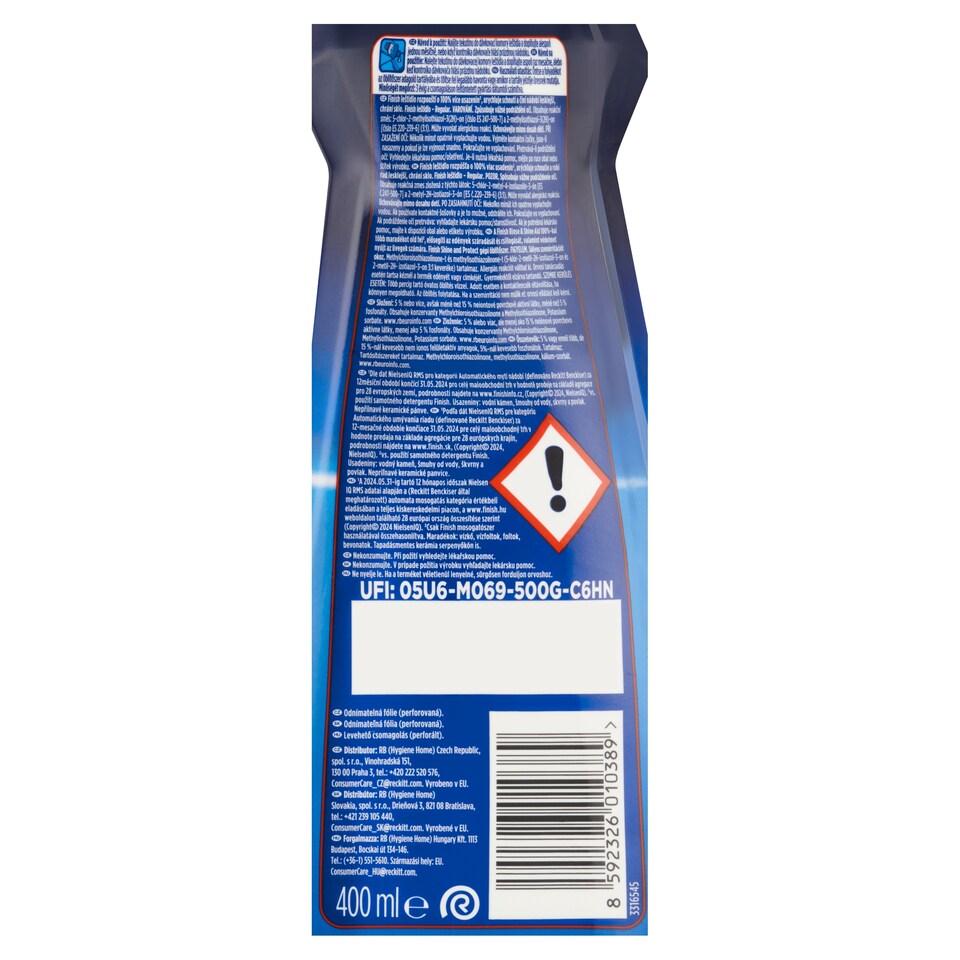 Obrázek 1 pro produkt Finish Rinse & Shine Regular leštidlo 400ml