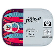 Tesco Finest Hot Smoked Mackerel Fillets & Harissa 110G