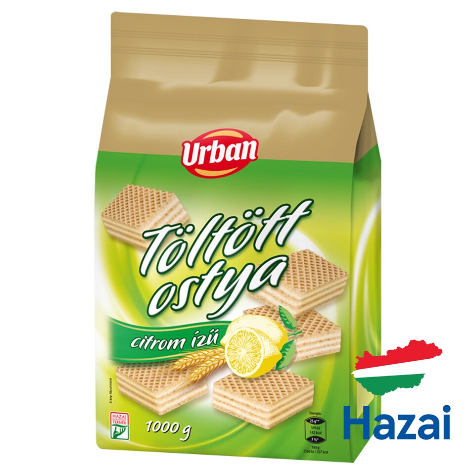 Urban citrom ízű krémmel töltött ostya 1000 g