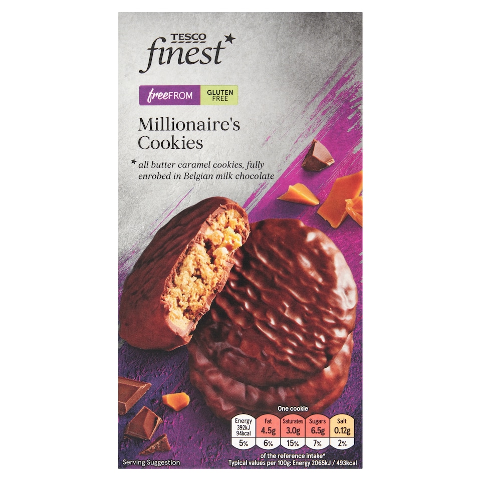 Tesco Finest Free From Millionaire's Cookies 150g