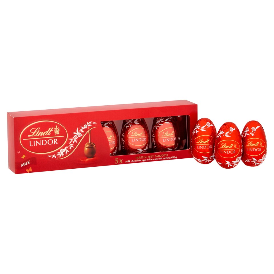 image 1 of Lindt Lindor Milk Chocolate Truffle Eggs 5X18g