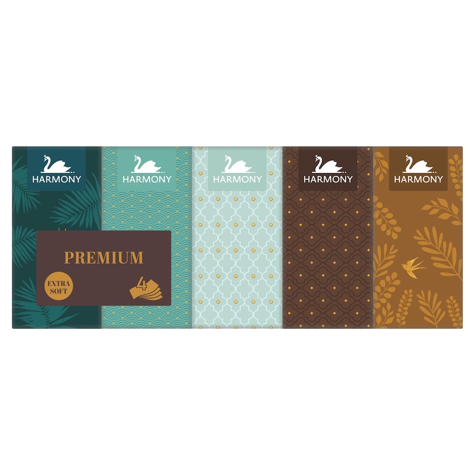 image 1 of Harmony Premium Extra Soft Handkerchiefs 4 Plies 10 x 9 pcs