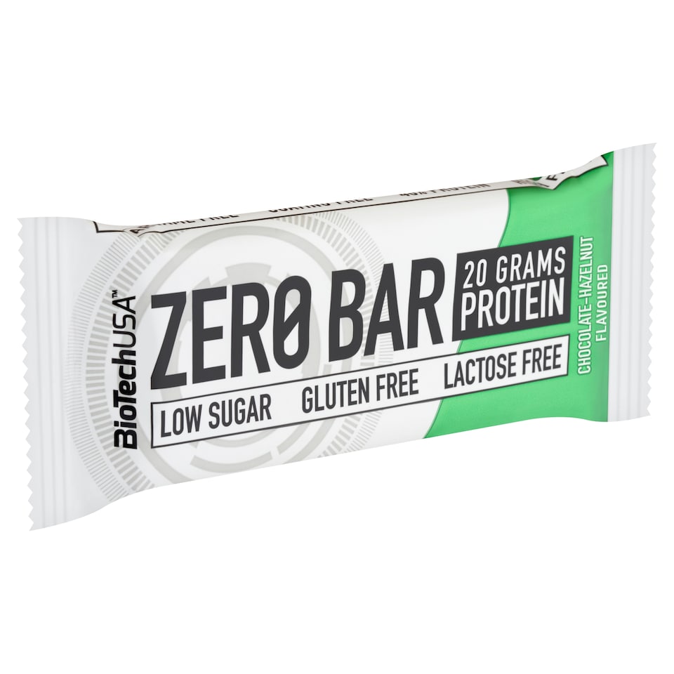 BioTechUSA Zero Bar csokoládé-mogyoró ízű fehérjeszelet édesítőszerrel 50 g 1. kép