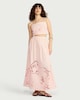 image 1 of F&F Pure Cotton Cutwork Co-ord Midi Skirt in Pink