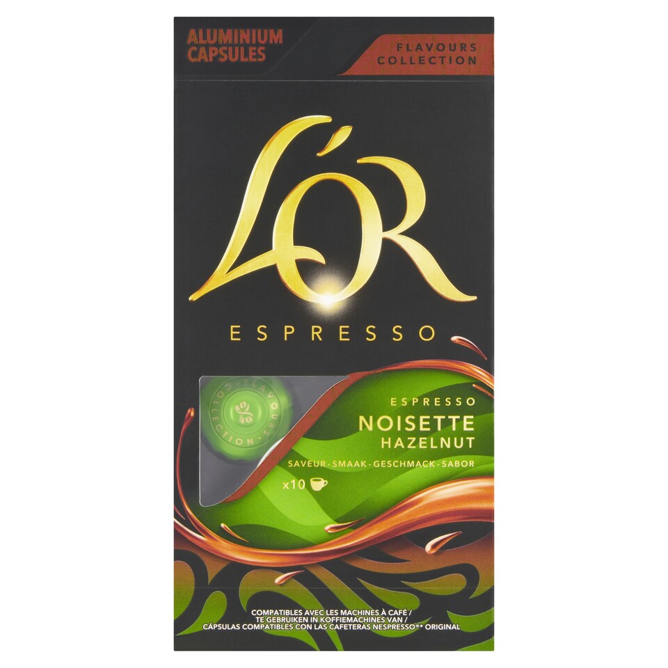 obrázok 1 z L'OR Espresso Noisette Hazelnut pražená mletá káva s orieškovou arómou 10 kapsúl 52 g