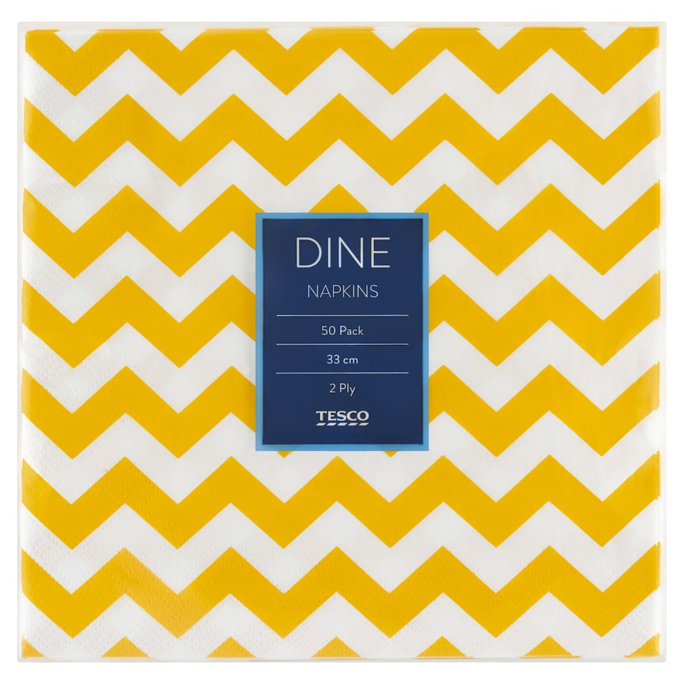 image 1 of Tesco Dine Shape Mix Napkins 2 Ply 33 cm x 33 cm 50 pcs