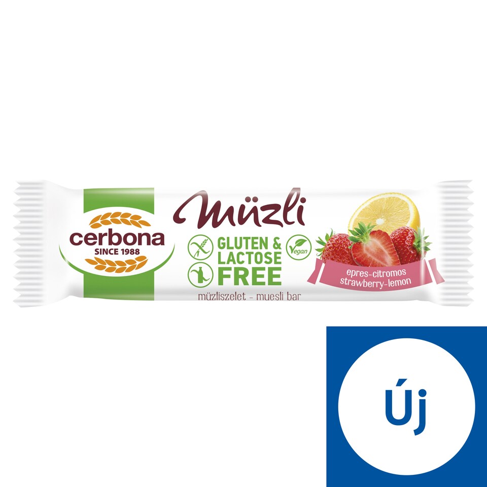 Cerbona gluténmentes, laktózmentes epres-citromos müzliszelet 35 g