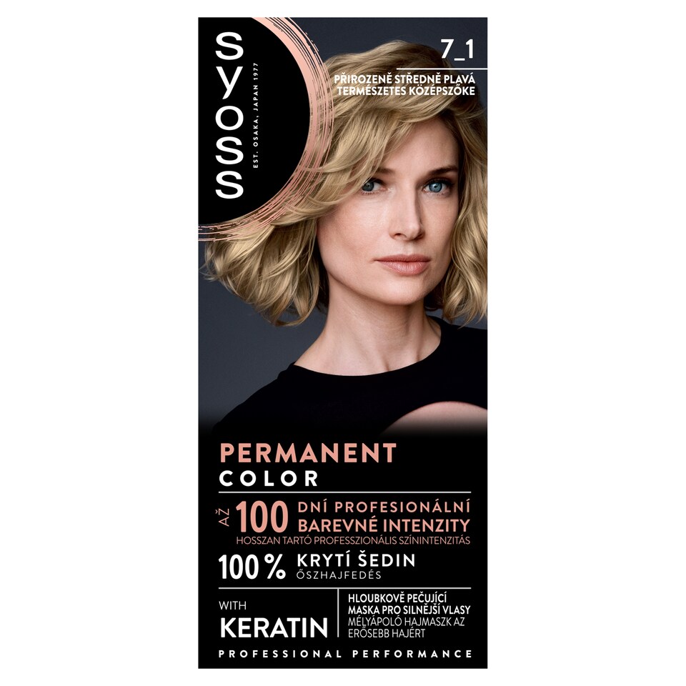 Syoss Color permanentní barva na vlasy 7-1 Přirozeně středně plavá 50ml