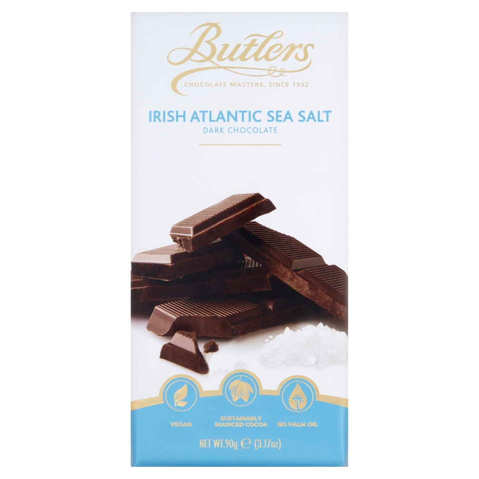Butlers Dark Irish Atlantic Sea Salt Chocolate Bar 90G