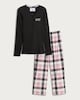 image 4 of F&F Ribbed Sweet Dreams Top and Trousers Pyjamas in Multi Black