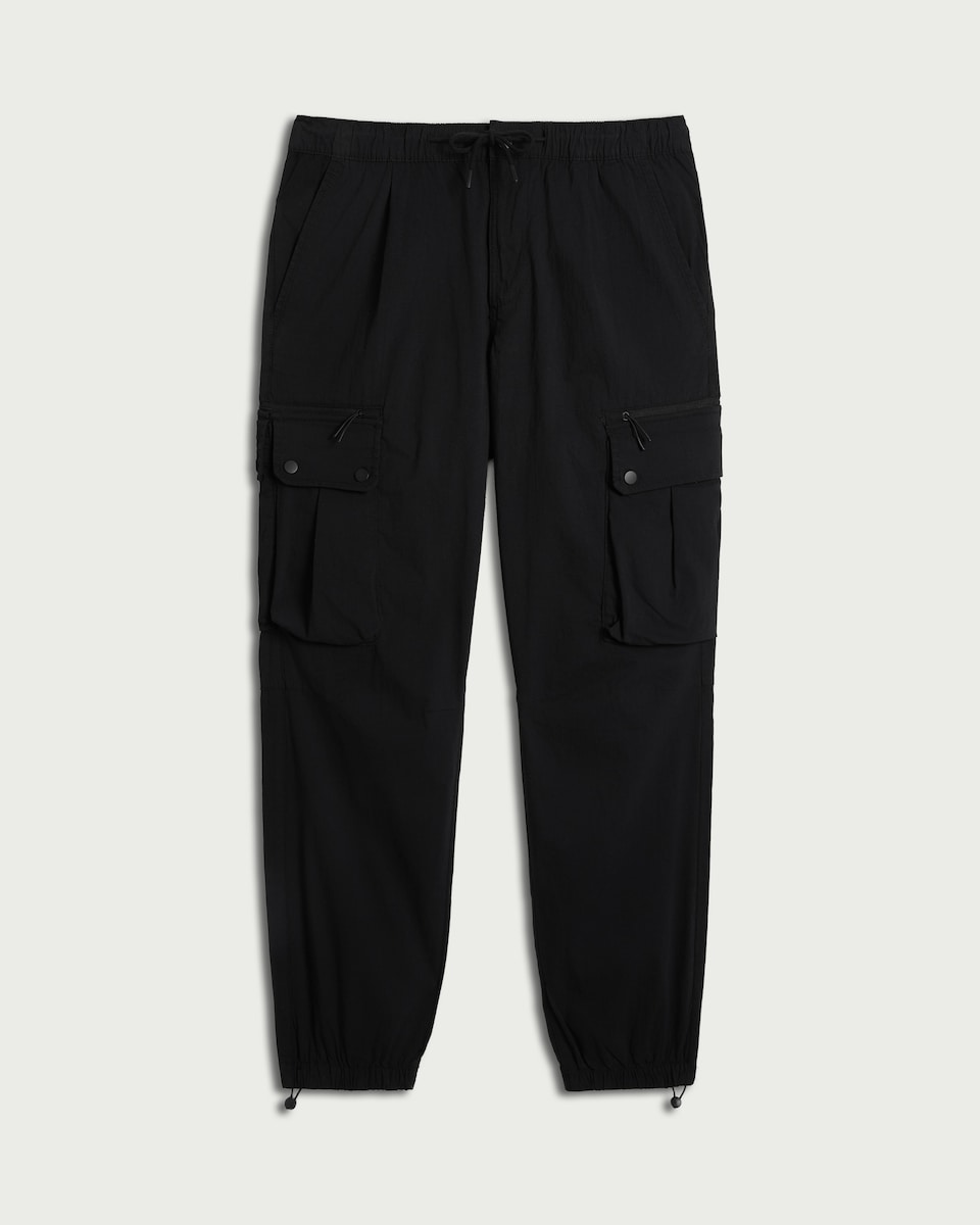 image 1 of F&F Cotton Rich Cargo Trousers in Black