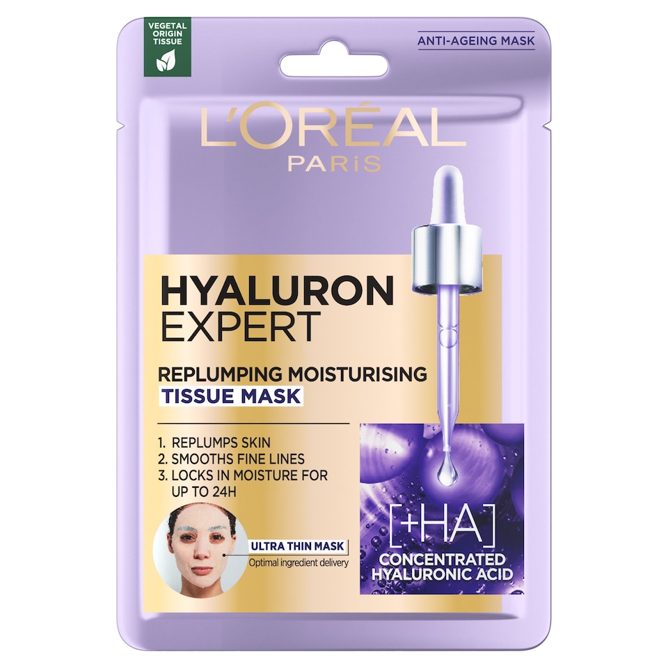 L'Oreal Paris Hyaluron Expert Replumping Tissue Mask 28g - Tesco Groceries