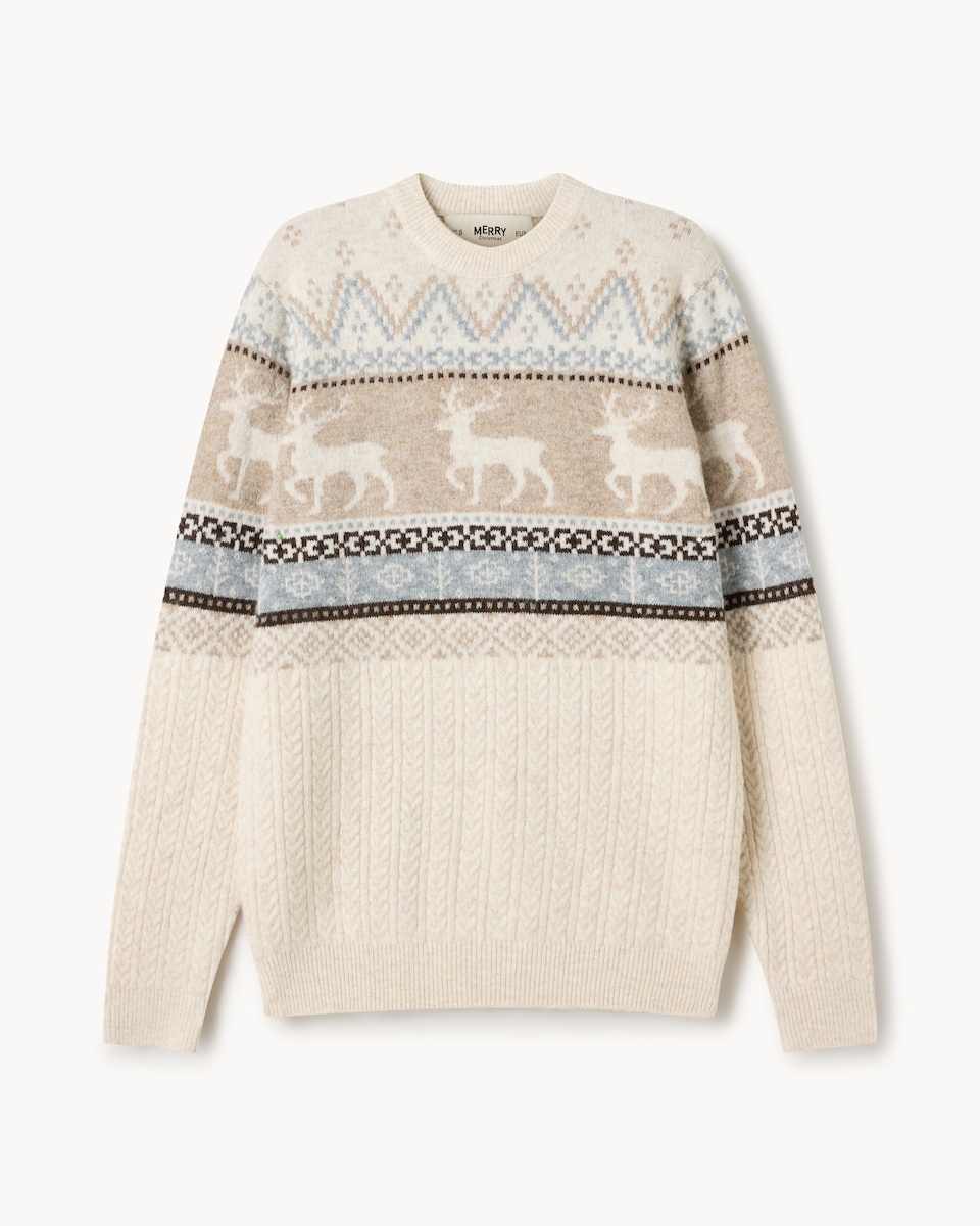 image 1 of Christmas Reindeer Matching Family Jumper in Multi