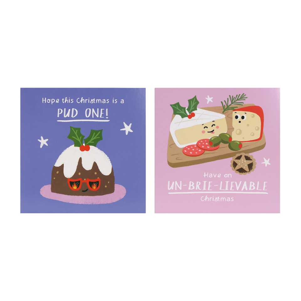 Tesco Funny Food Christmas Cards 10 Pack