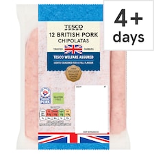 Tesco 12 Pork Chipolatas Chipolatas 375G